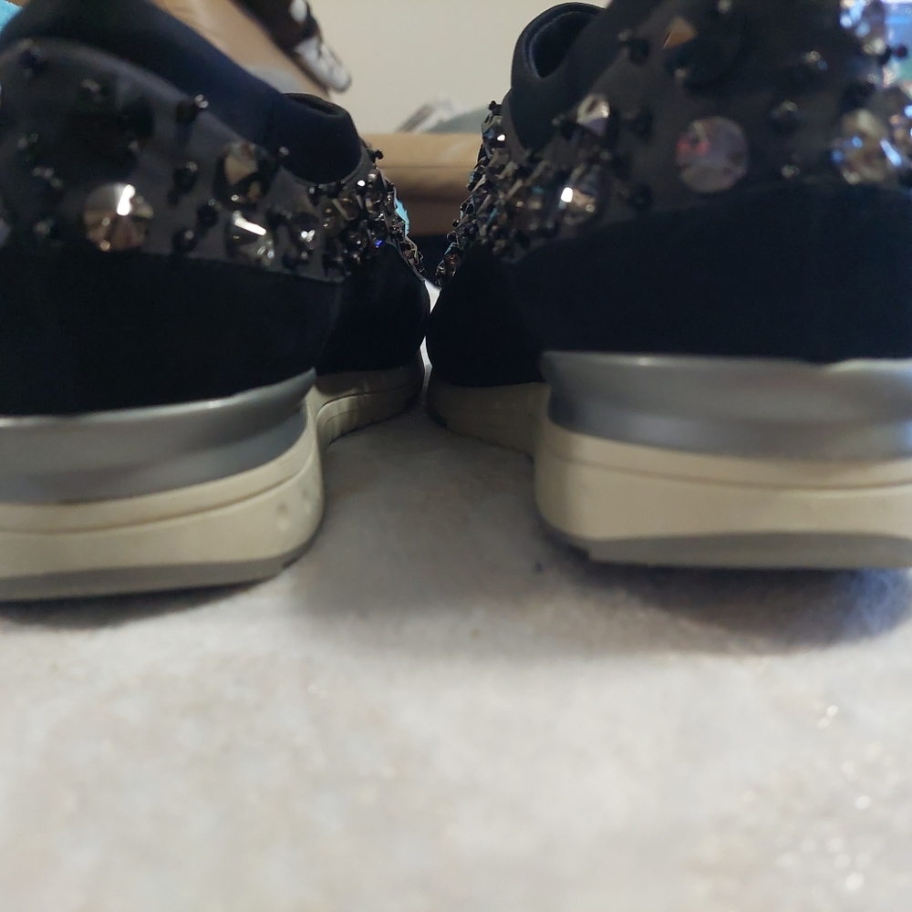 Vaneli Black Rhinestone Sneakers - Picture 6 of 6